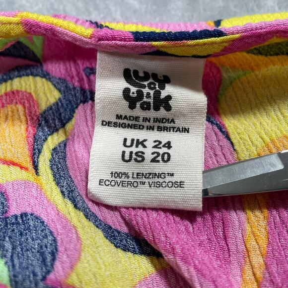 Lucy Yak Pink Hearts Psyc Crop Top 20 Pants XL 70s Groovy Retro Stretch Funky - Picture 4 of 15